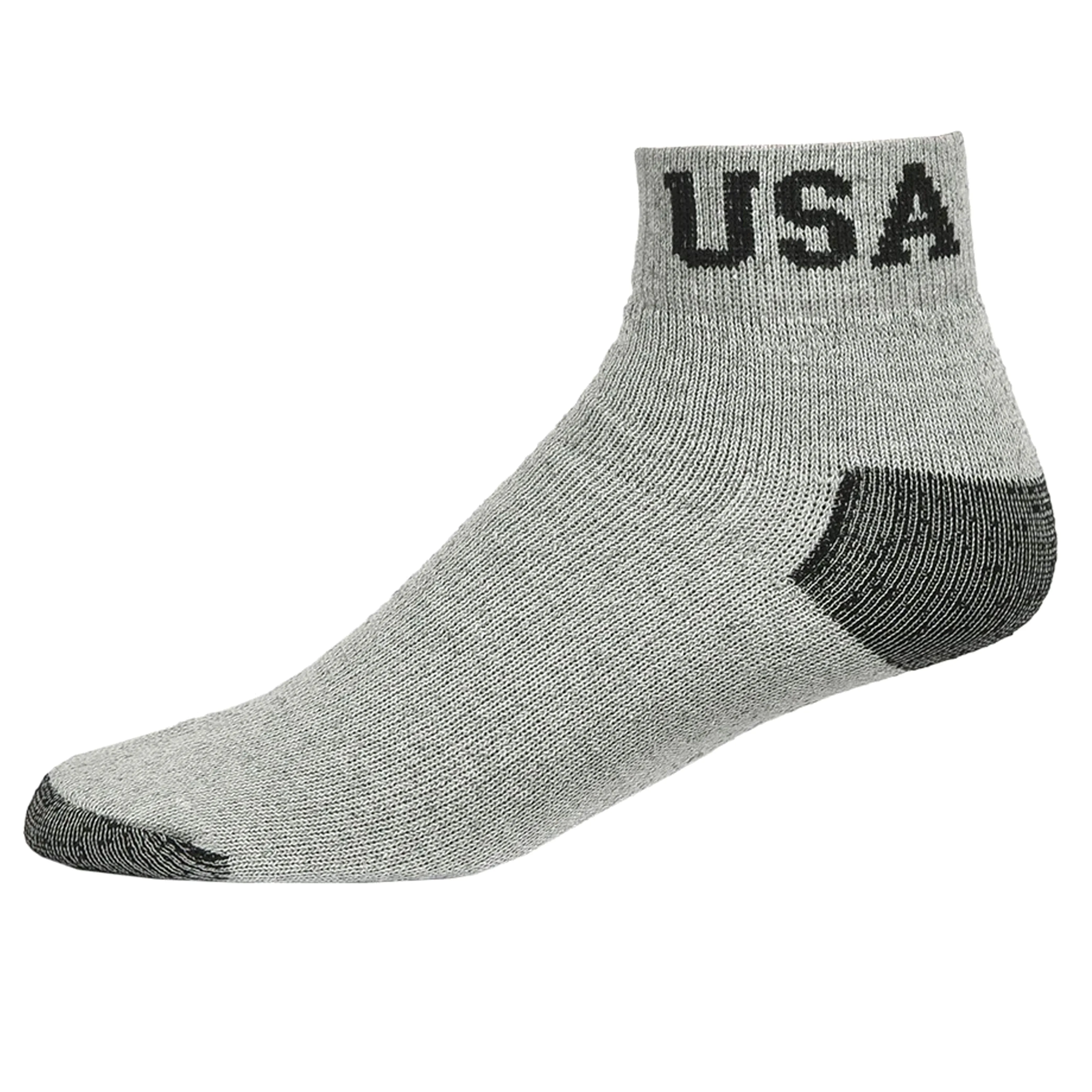 12 Pairs Ankle Quarter Crew Mens USA Sports Socks Grey Athletic 10-13 Cotton
