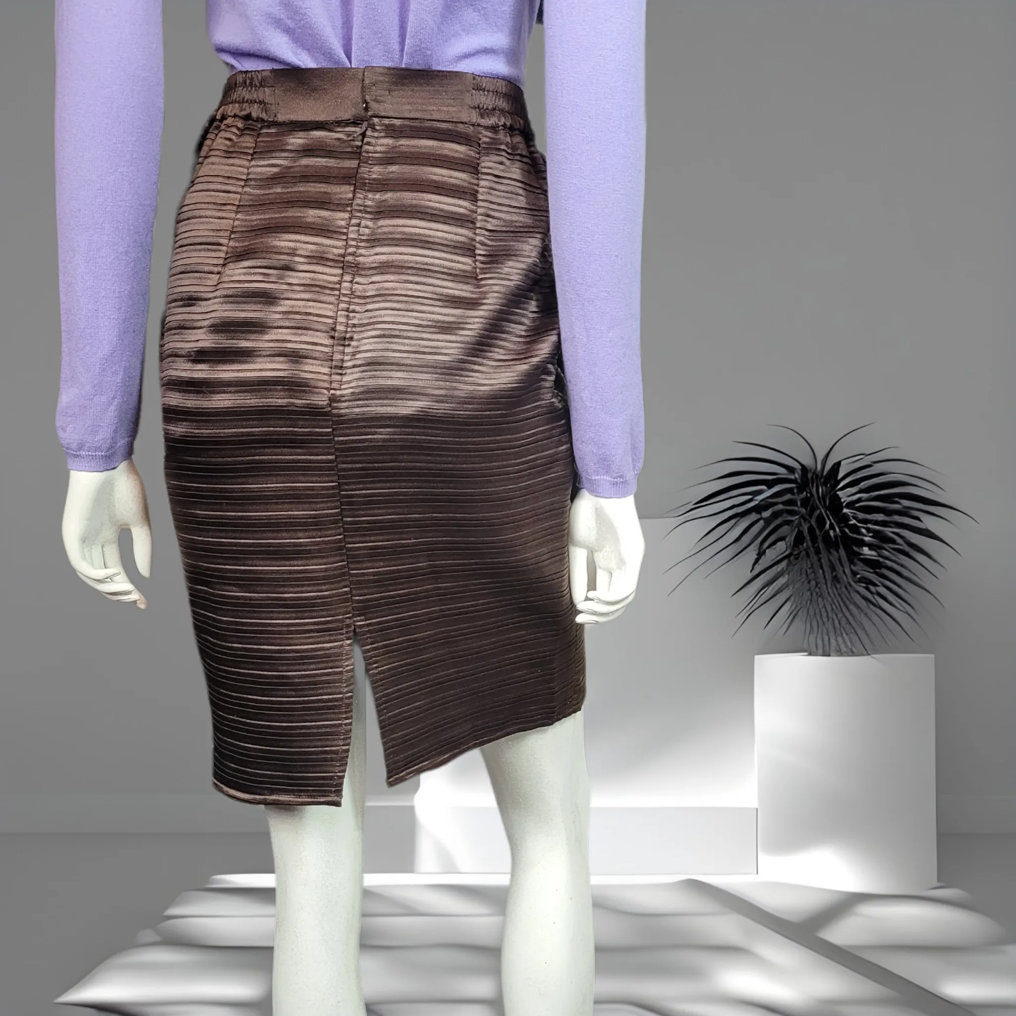 90s Brown Vintage Pencil Skirts Dior Boutique Size M