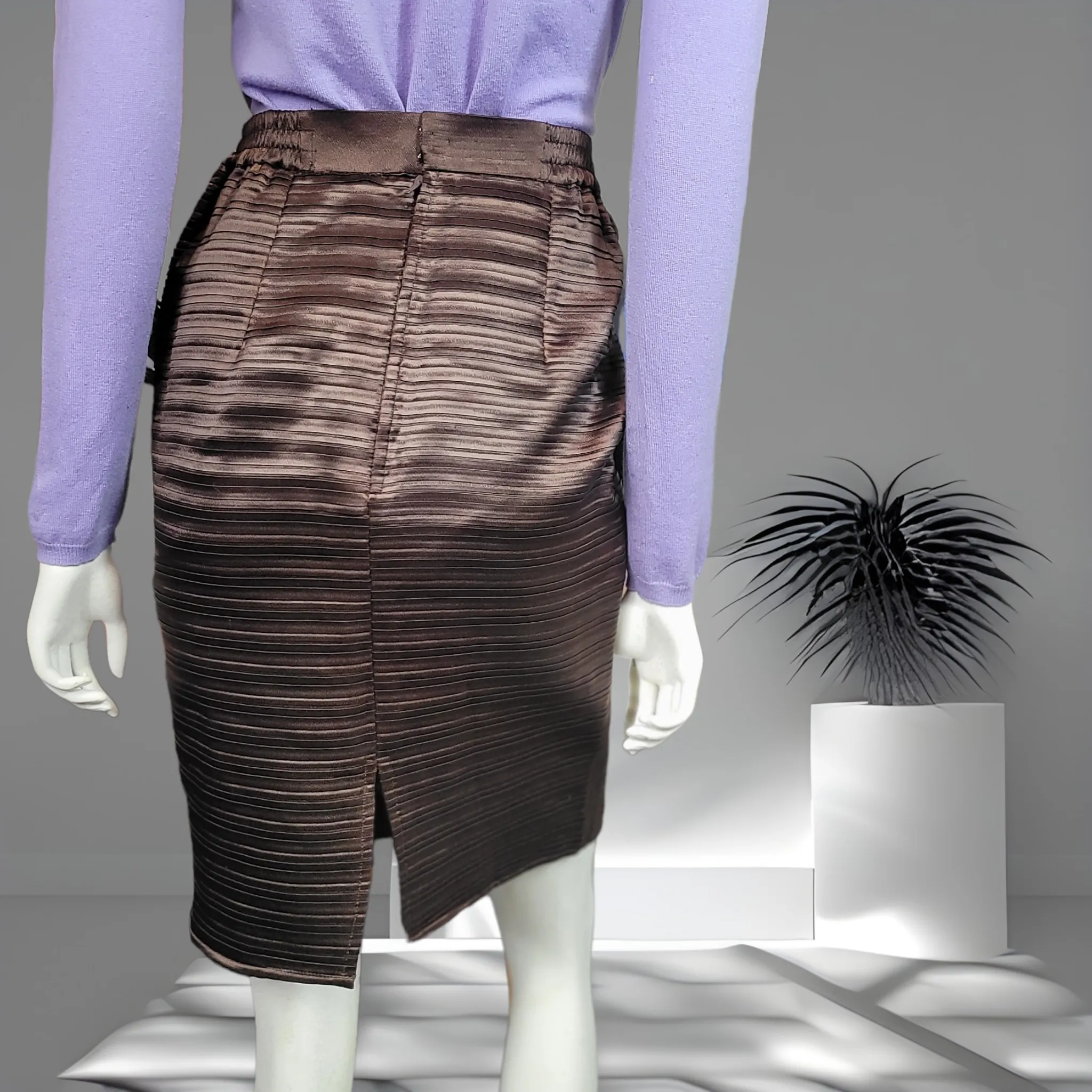 90s Brown Vintage Pencil Skirts Dior Boutique Size M
