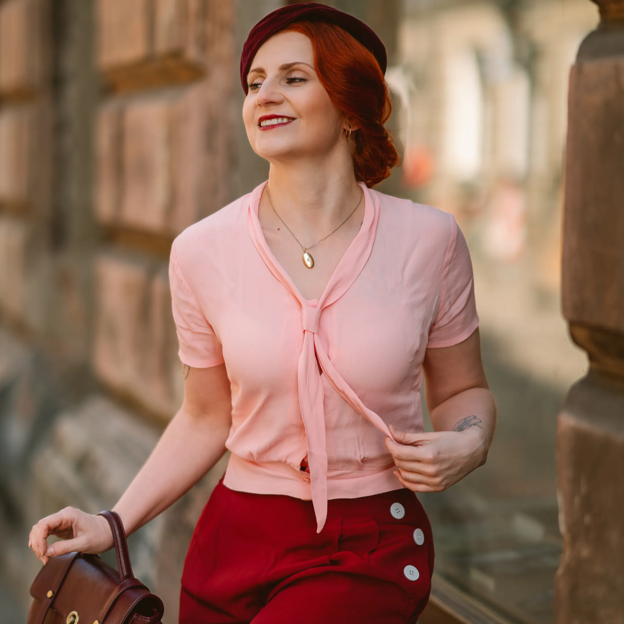 Audrey Trousers in Windsor Wine