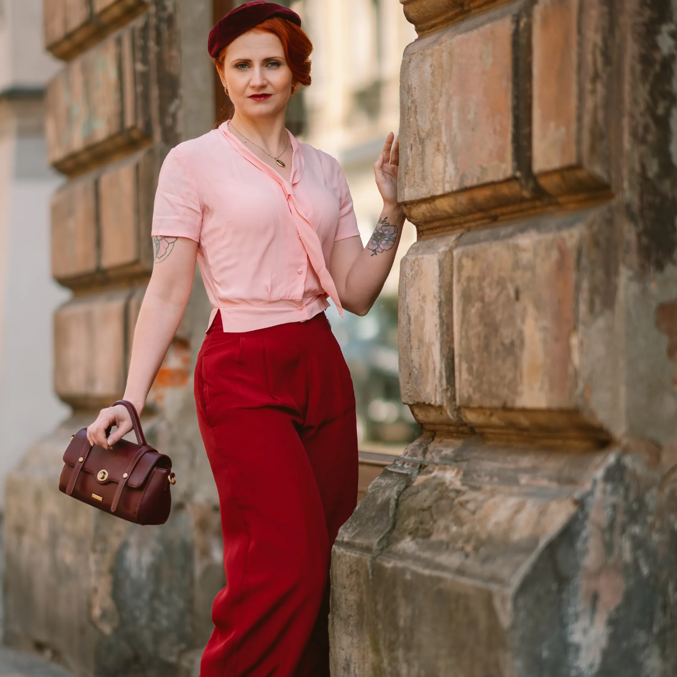 Audrey Trousers in Windsor Wine