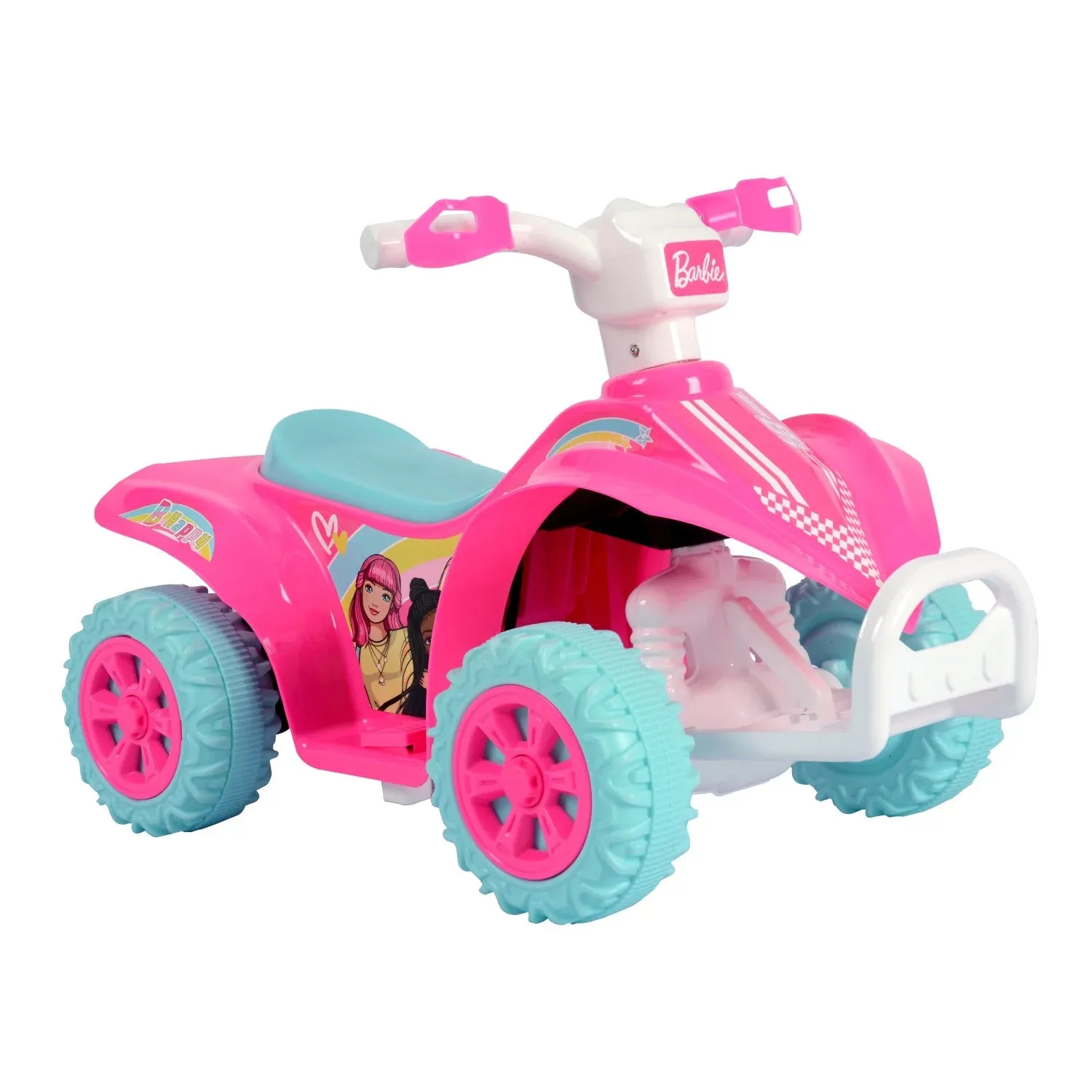 Barbie ATV Quad, 6V Battery Powered Ride On for Kids Ages 1.5 , Pink