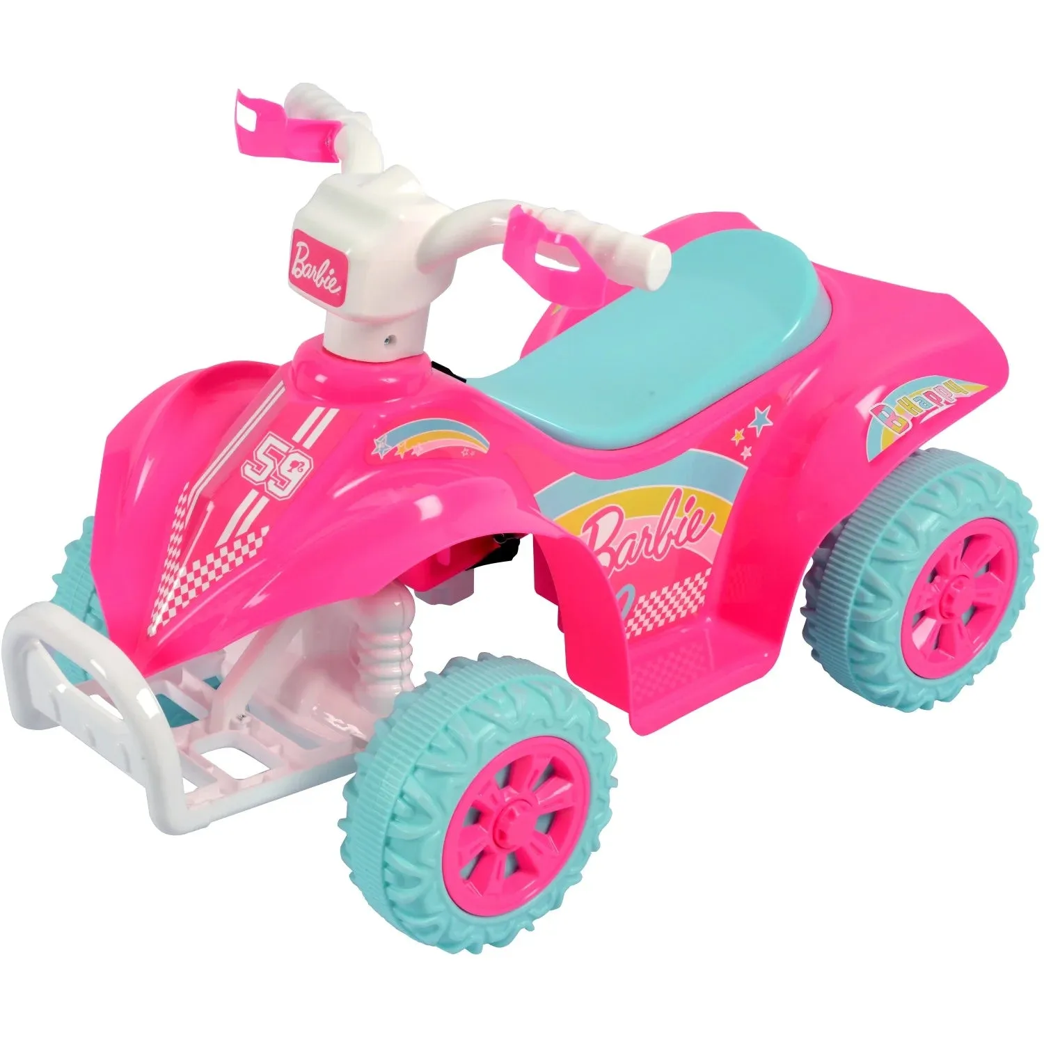 Barbie ATV Quad, 6V Battery Powered Ride On for Kids Ages 1.5 , Pink