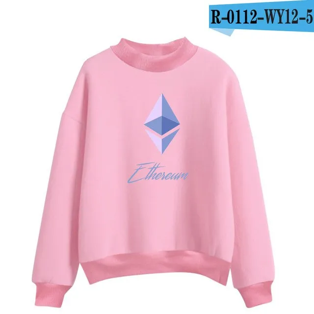 Blockchain Ethereum Logo Print Sweatshirts Hoodie Ethereum Bitcoin Pullover ETH Logo Sweatshirt Plus Size