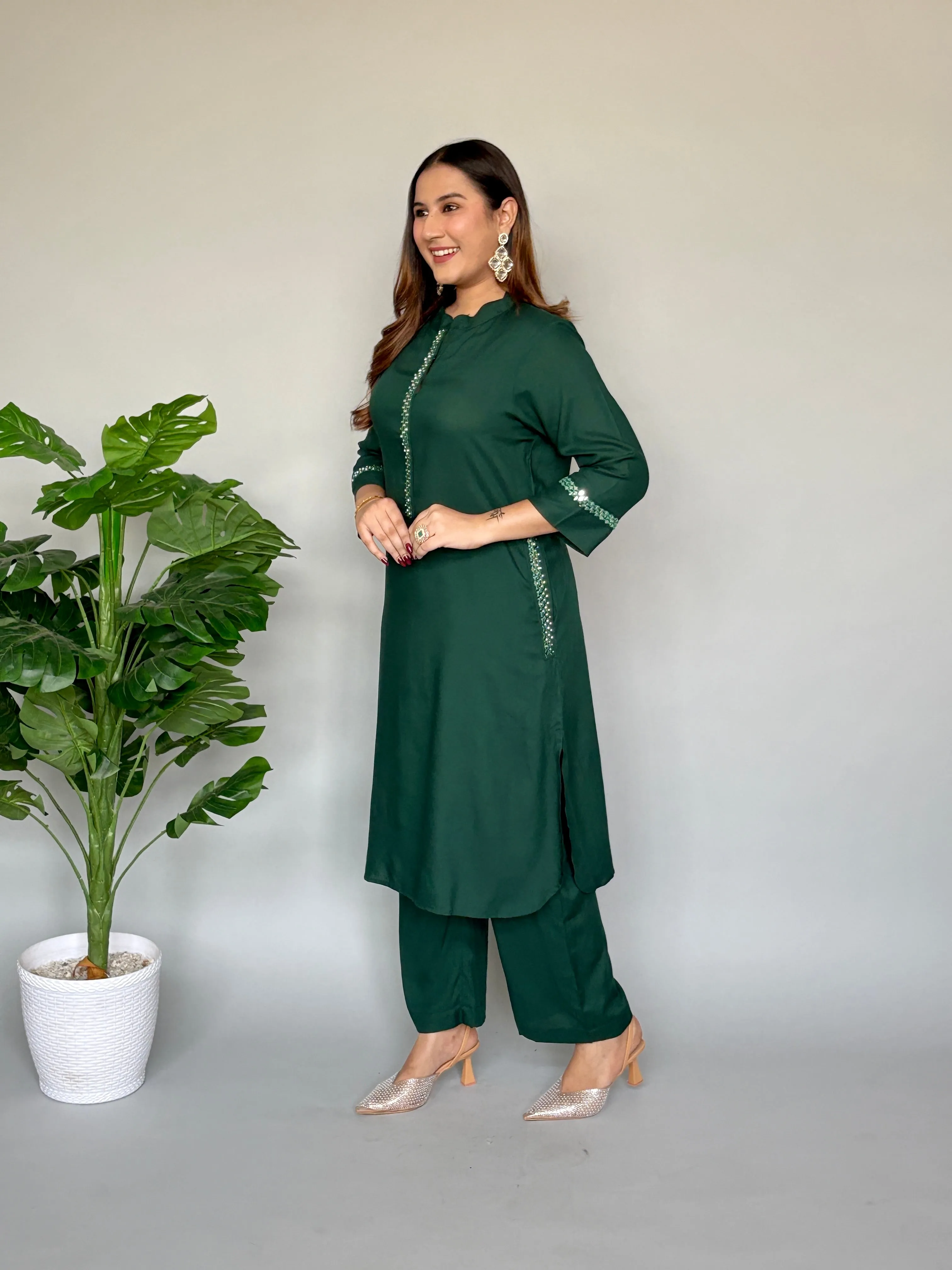 Bottle Green Cord Set