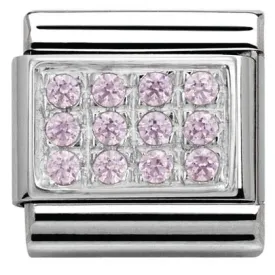 Classic PAVE,S/Steel,CZ 925 silver Pink    330307/06