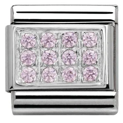 Classic PAVE,S/Steel,CZ 925 silver Pink    330307/06
