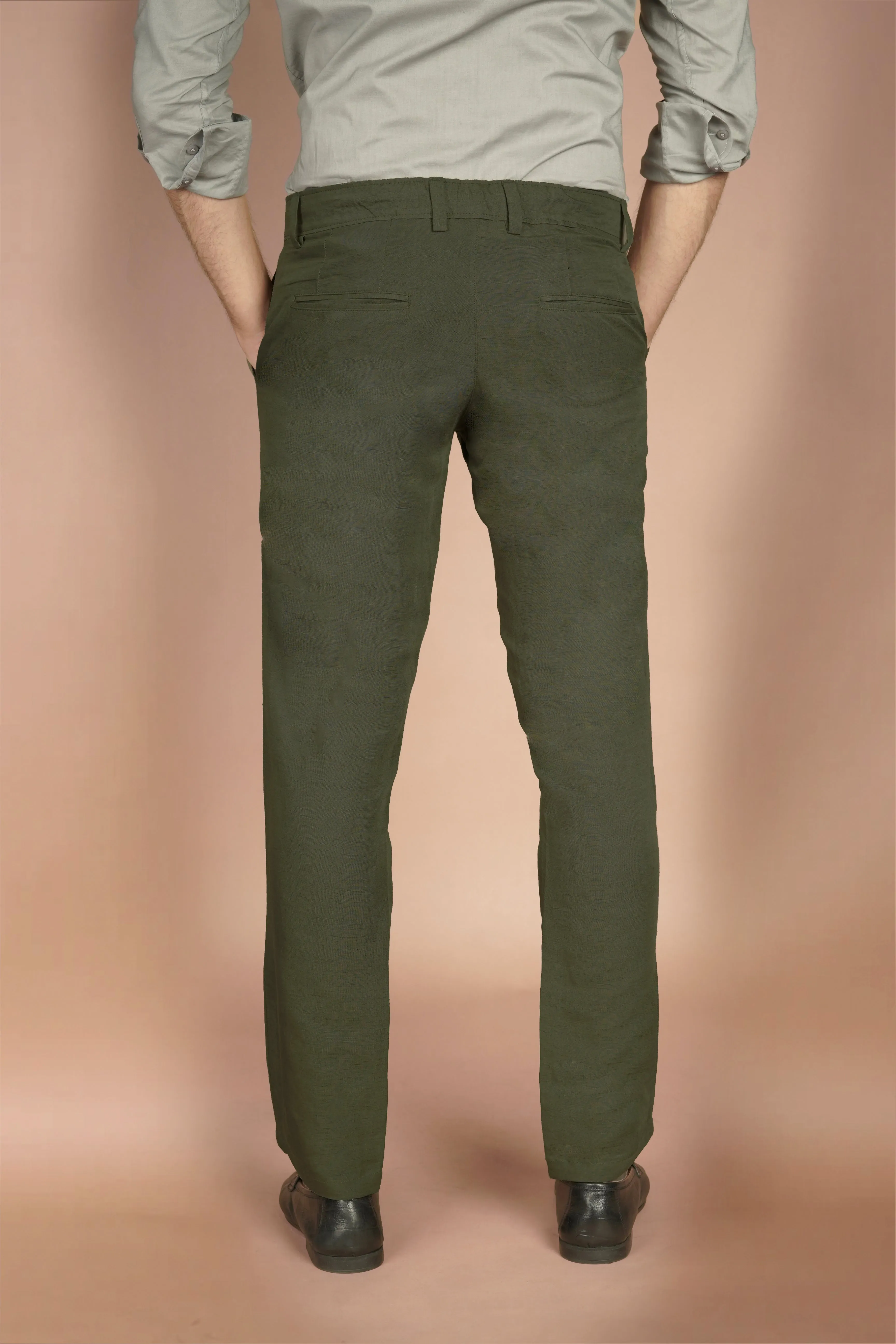 Crocodile Green Linen Trousers