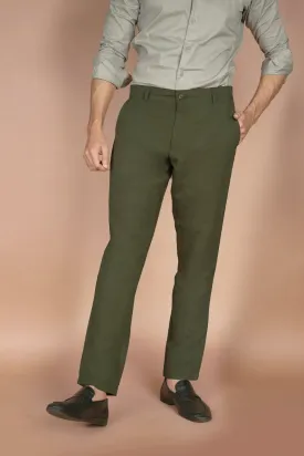 Crocodile Green Linen Trousers