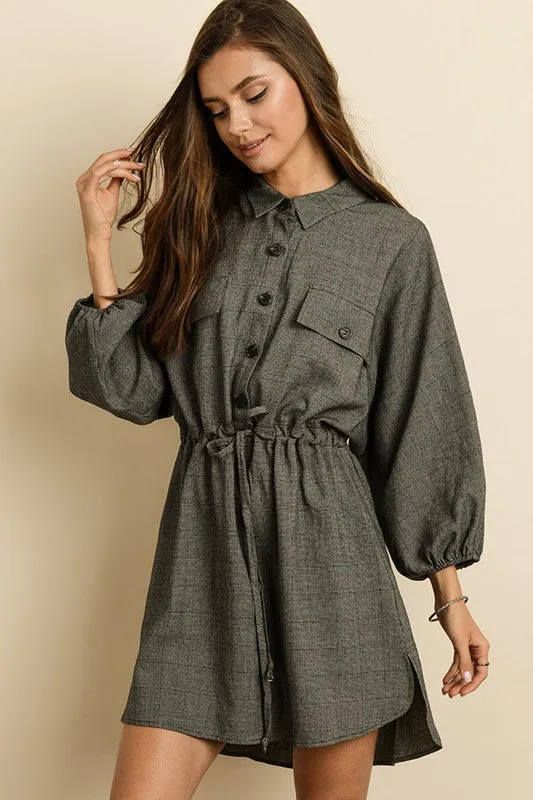 DOLMAN SLEEVE SHIRT DRESS