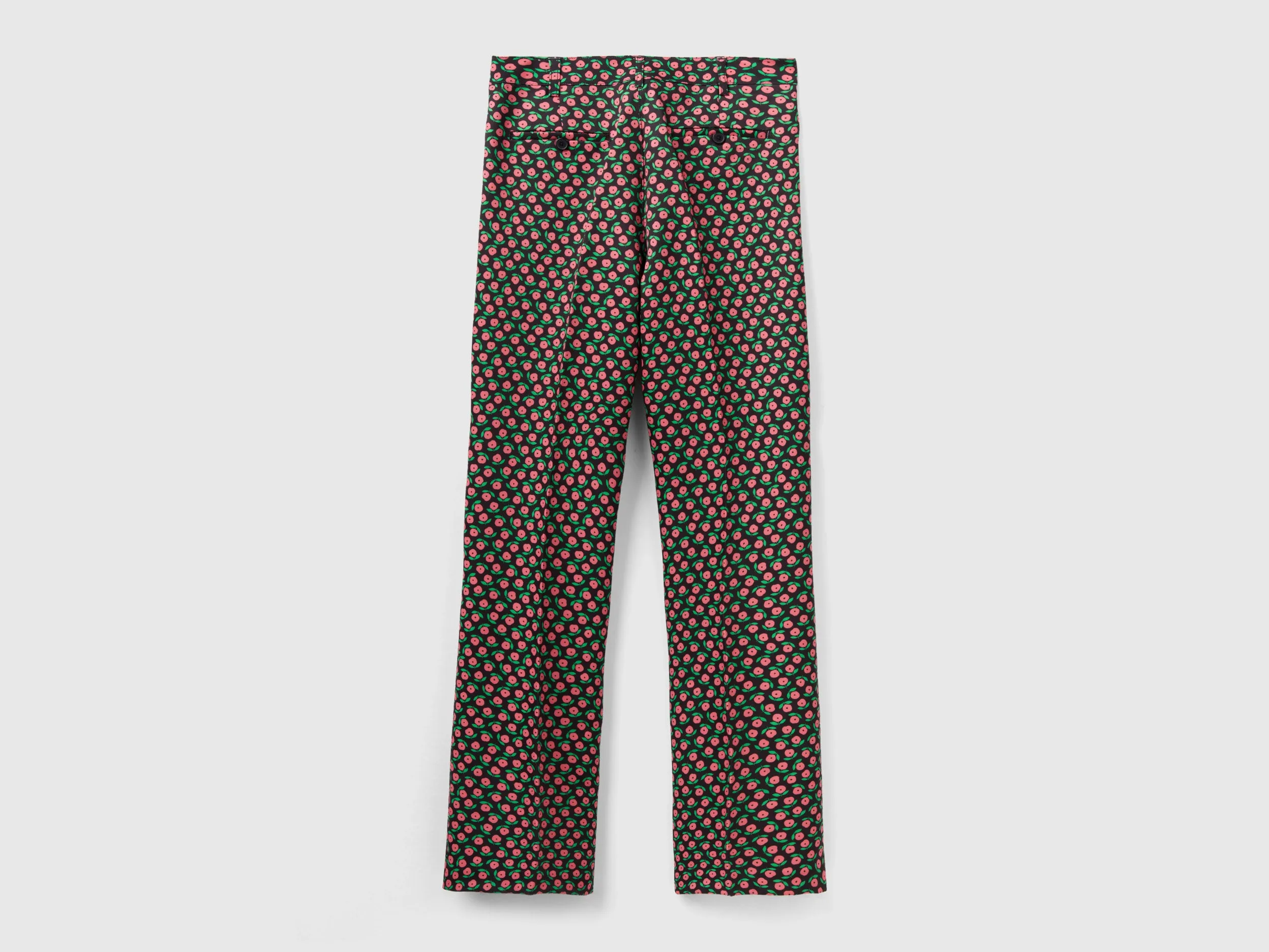 Floral Print Straight Fit Trousers