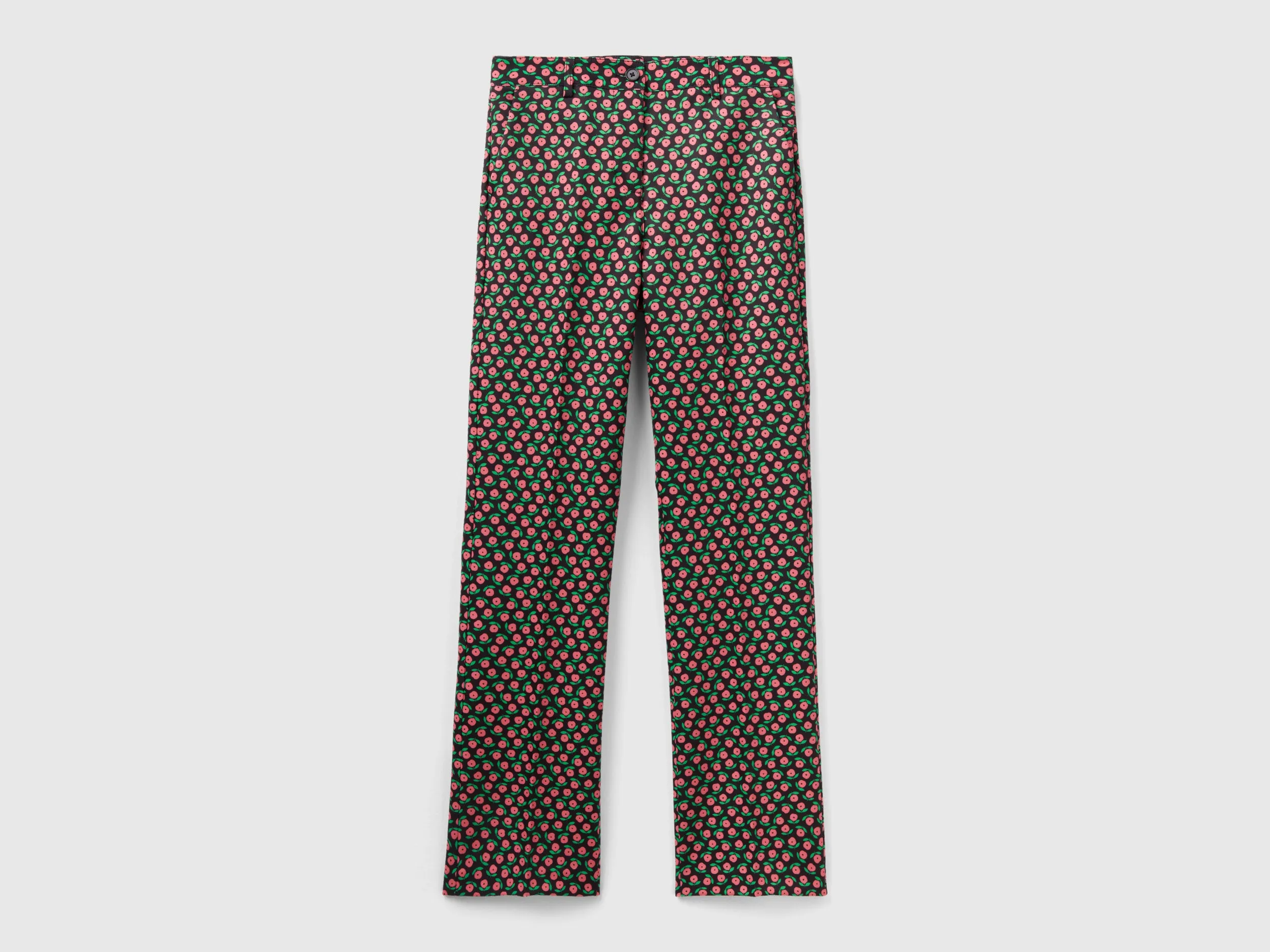 Floral Print Straight Fit Trousers