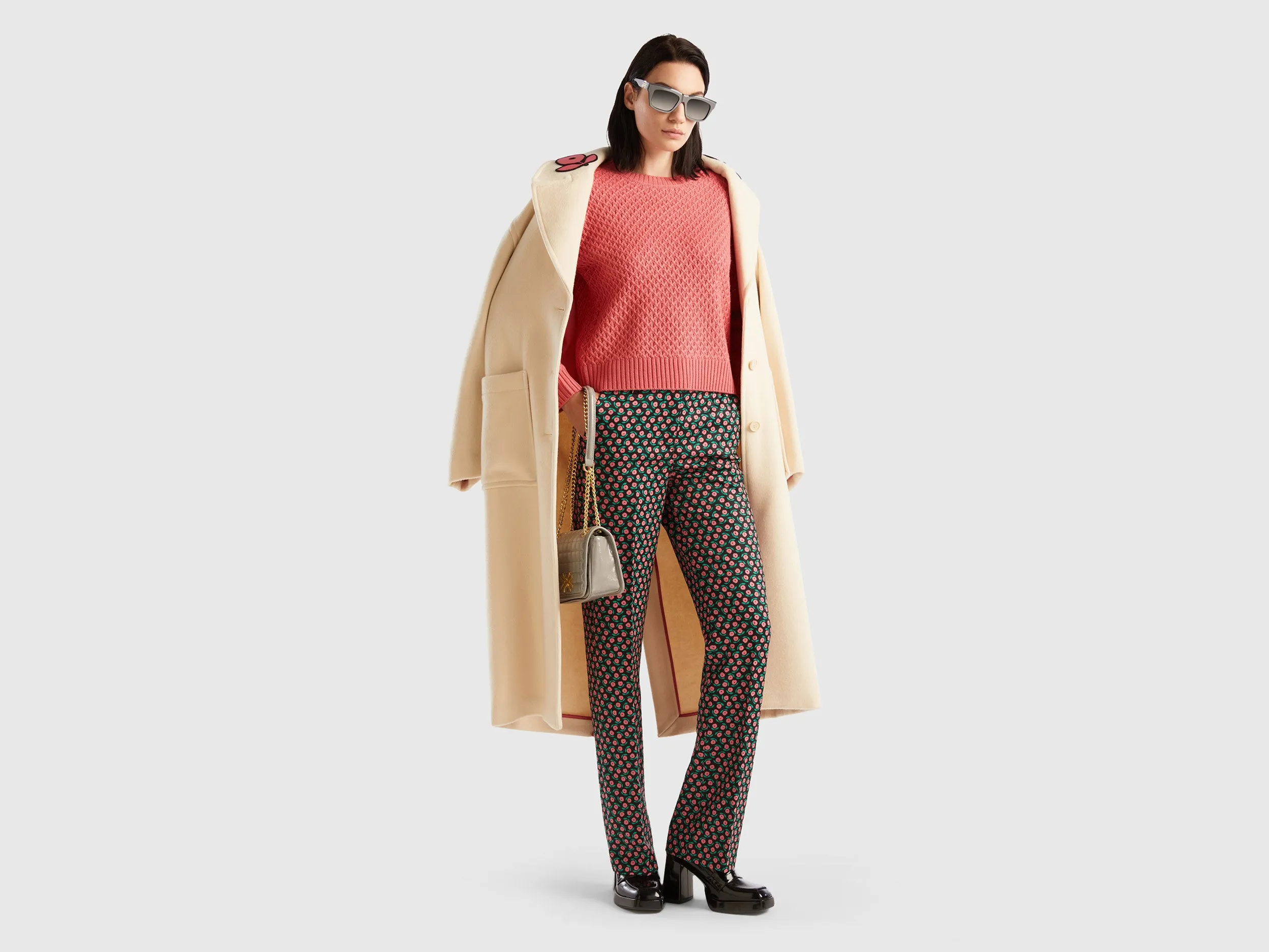 Floral Print Straight Fit Trousers