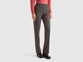 Floral Print Straight Fit Trousers