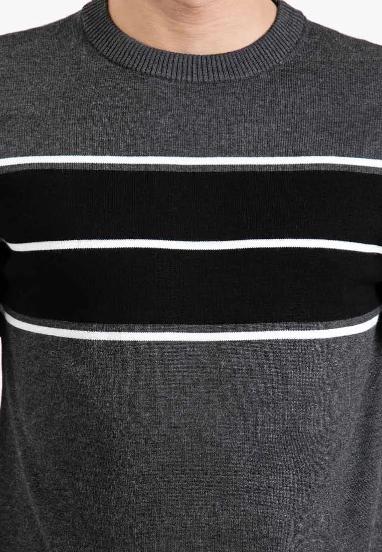 Forest Fancy Knitted Round Neck T Shirts Men Sweater Men Knitwear | Baju Sweater Lelaki Knitwear - 621346