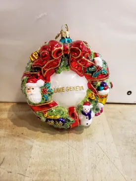 Jolly Wreath Lake Geneva Ornament