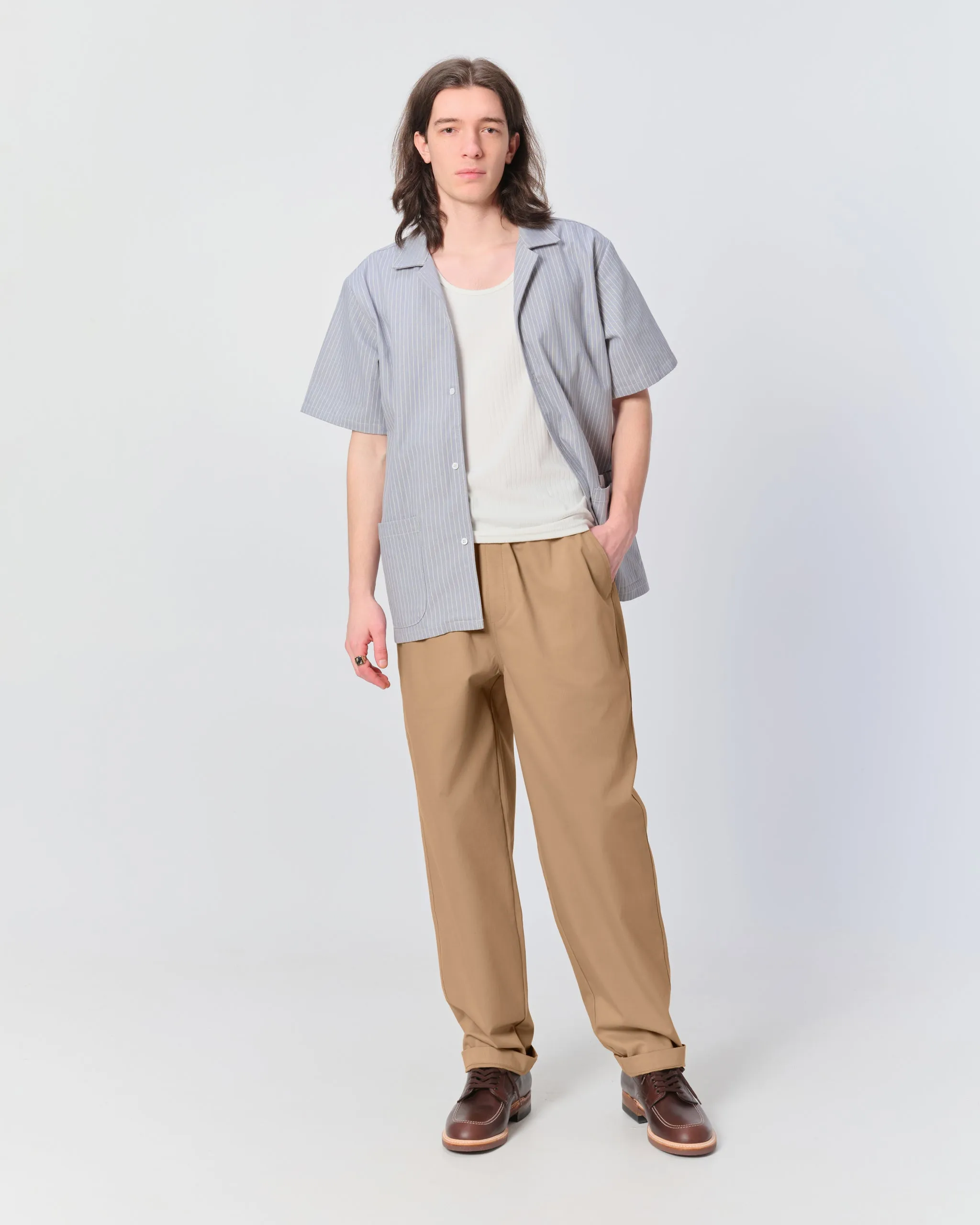 Khaki Herringbone Leisure Pant