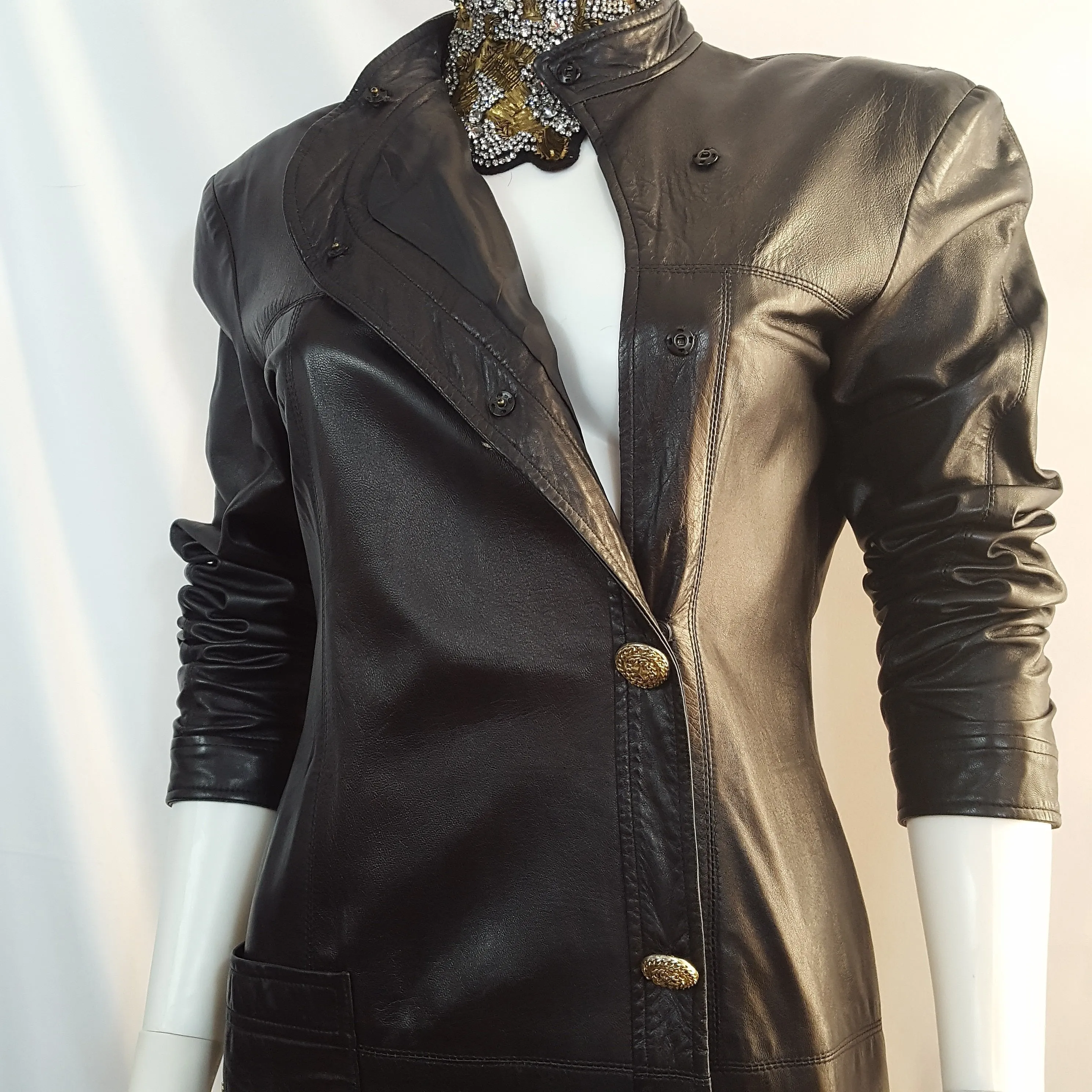 Leather Craft Coat Dress size 4