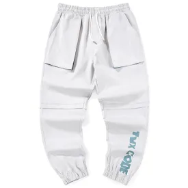 Light Gray Plain Pockets Casual Jogger Pants