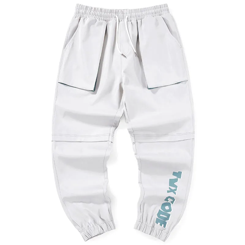 Light Gray Plain Pockets Casual Jogger Pants