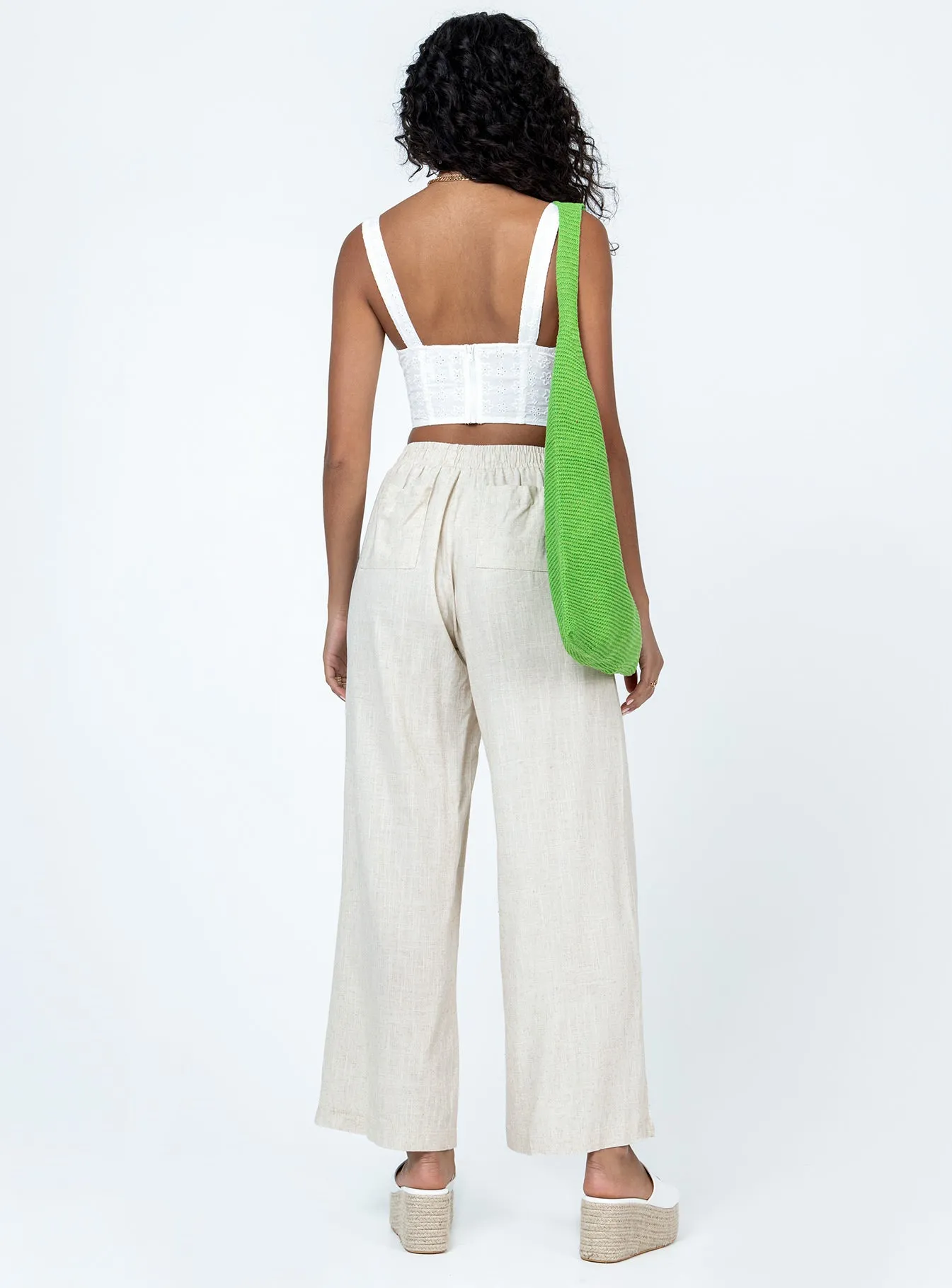 Louis Linen Blend Pants Beige Petite