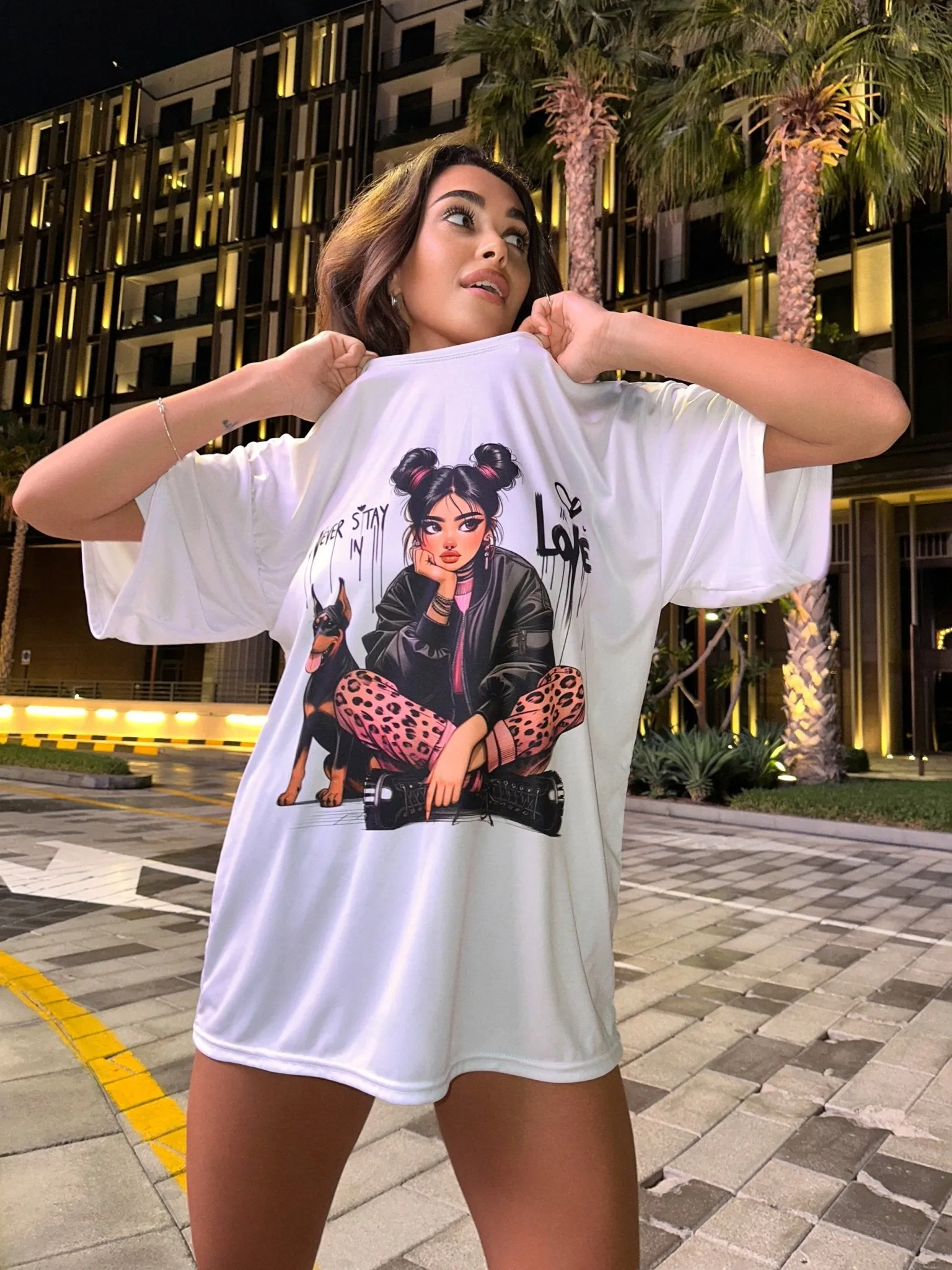 Oversize T-shirt Never stay in love - One size