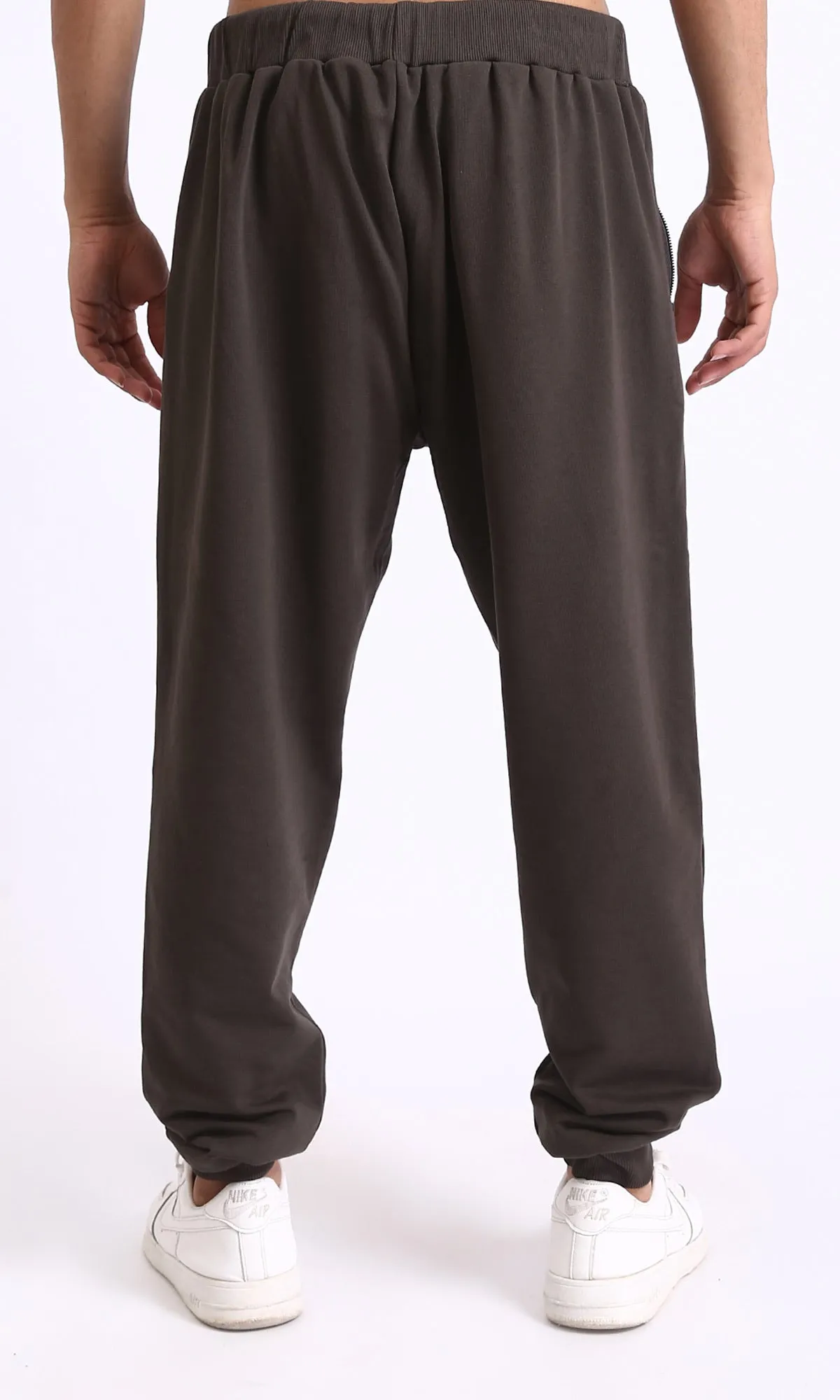 R210691 - Elastic Waist with Drawstring Pants - Burnt Brown