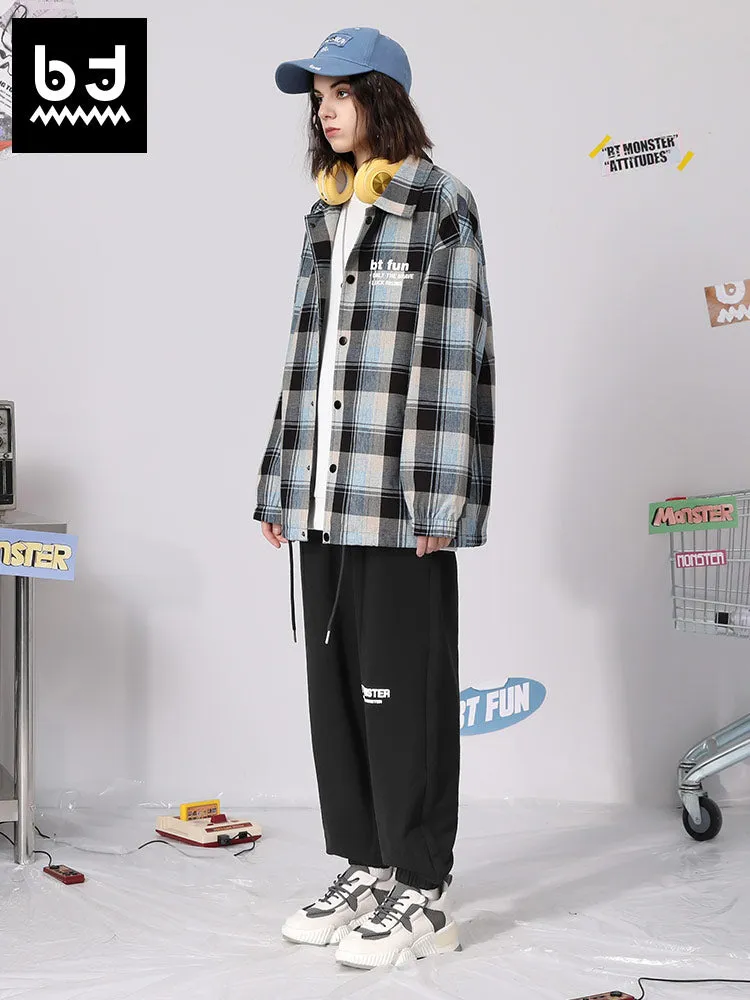 Simple style English printed elastic waist basic cotton corset pants