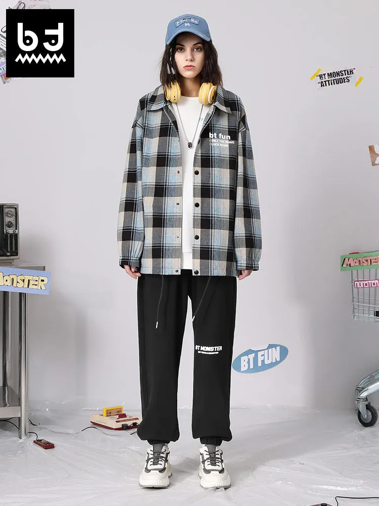 Simple style English printed elastic waist basic cotton corset pants