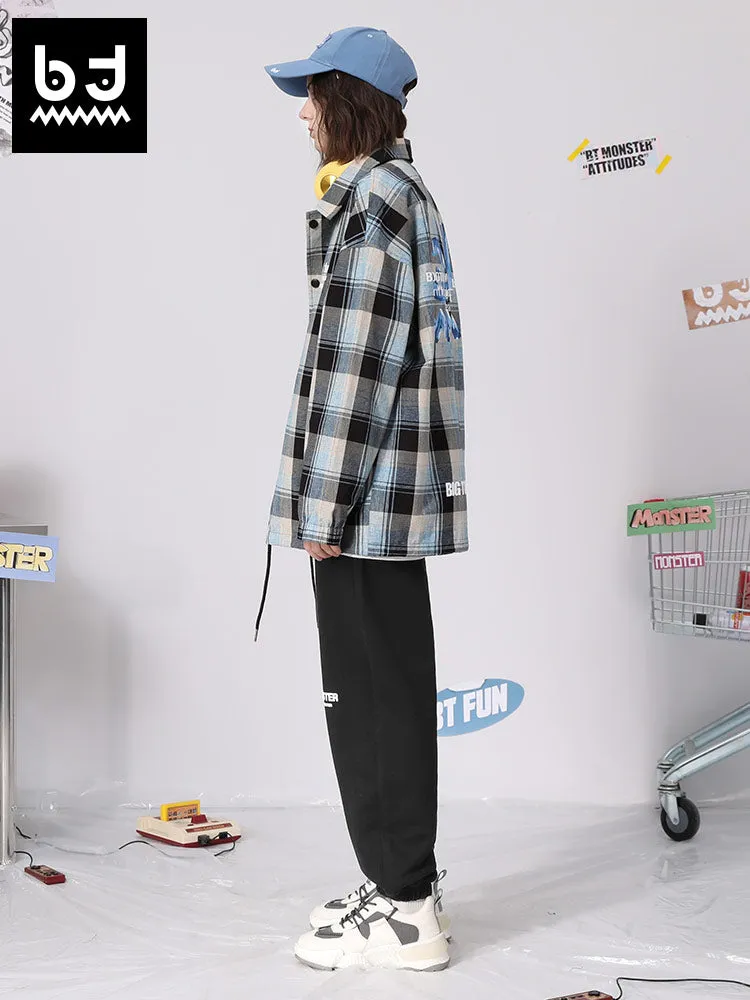 Simple style English printed elastic waist basic cotton corset pants